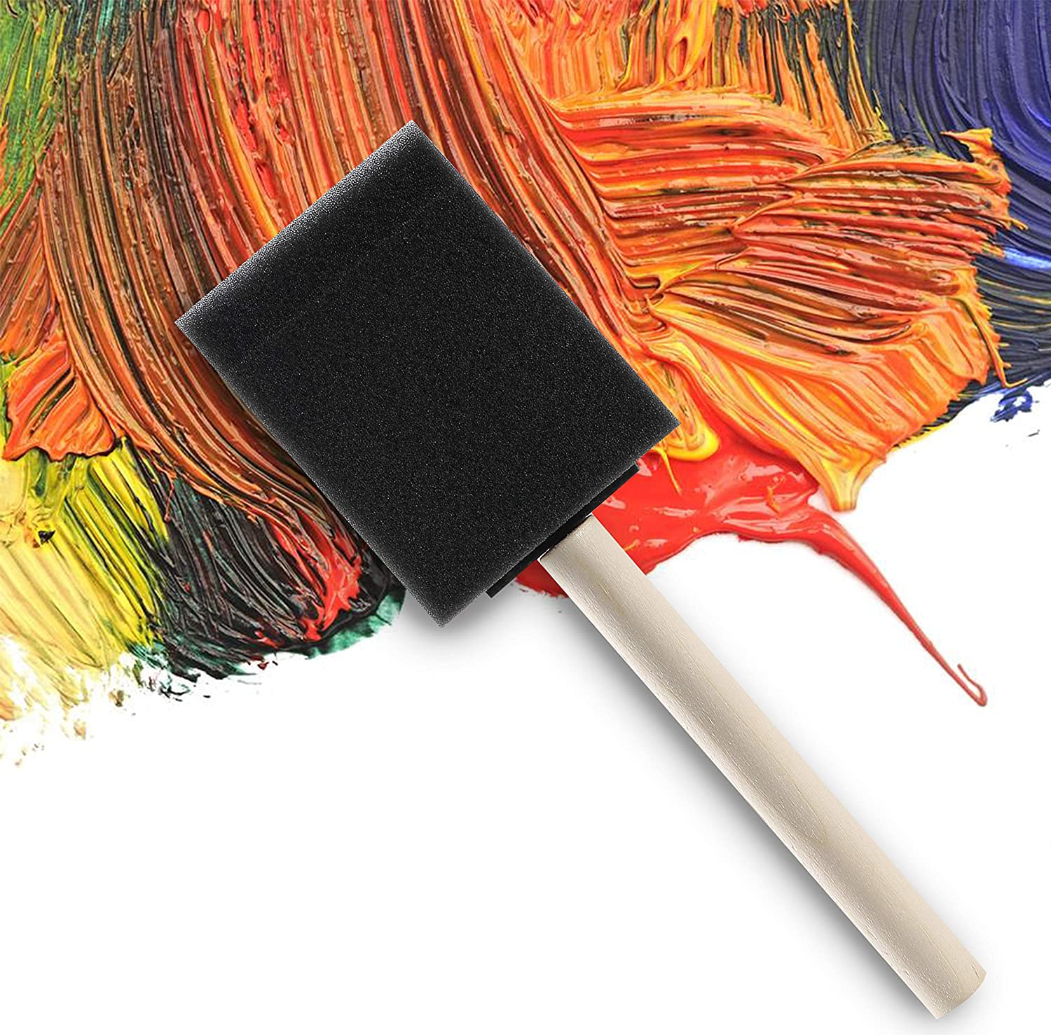 Bates- Foam Paint Brushes, 16pcs, 2 Inch, Sponge Brushes, Sponge